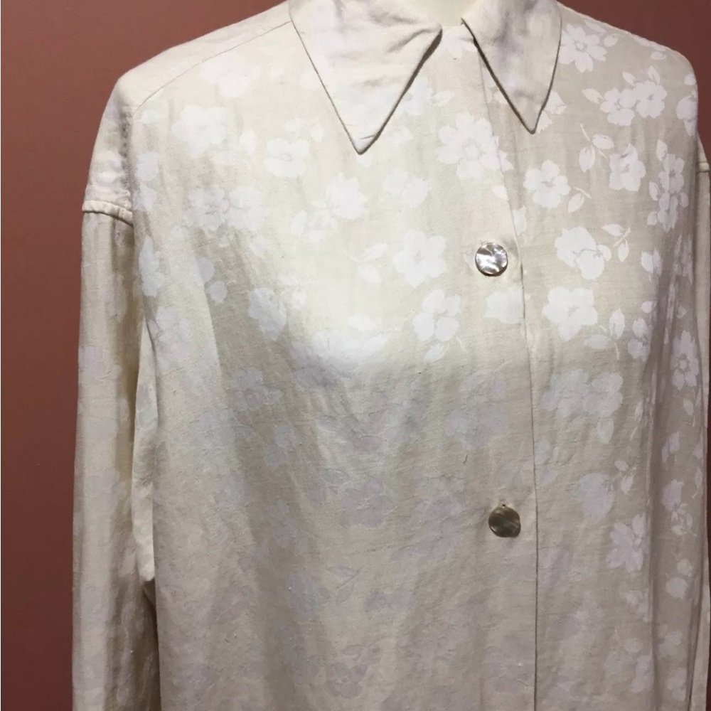 Fendi vintage linen blend long sleeve tunic button top size 12